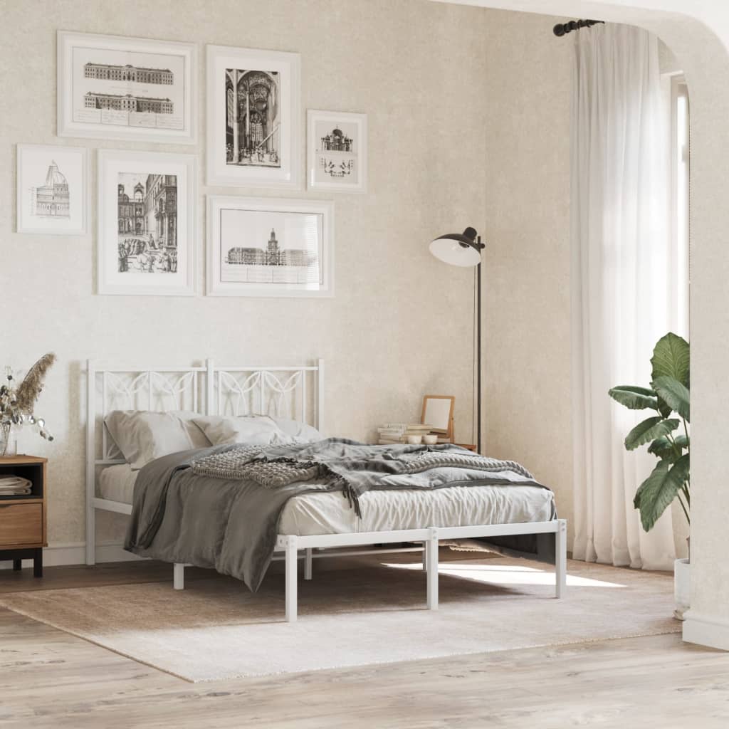 Tête de lit métal blanc 120 cm Têtes et pieds de lit vidaXL   