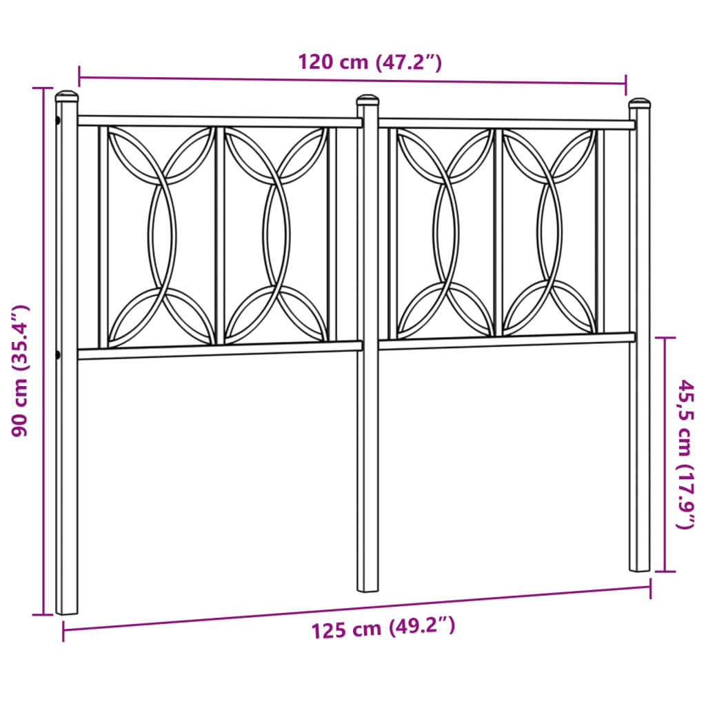 Tête de lit métal blanc 120 cm Têtes et pieds de lit vidaXL   