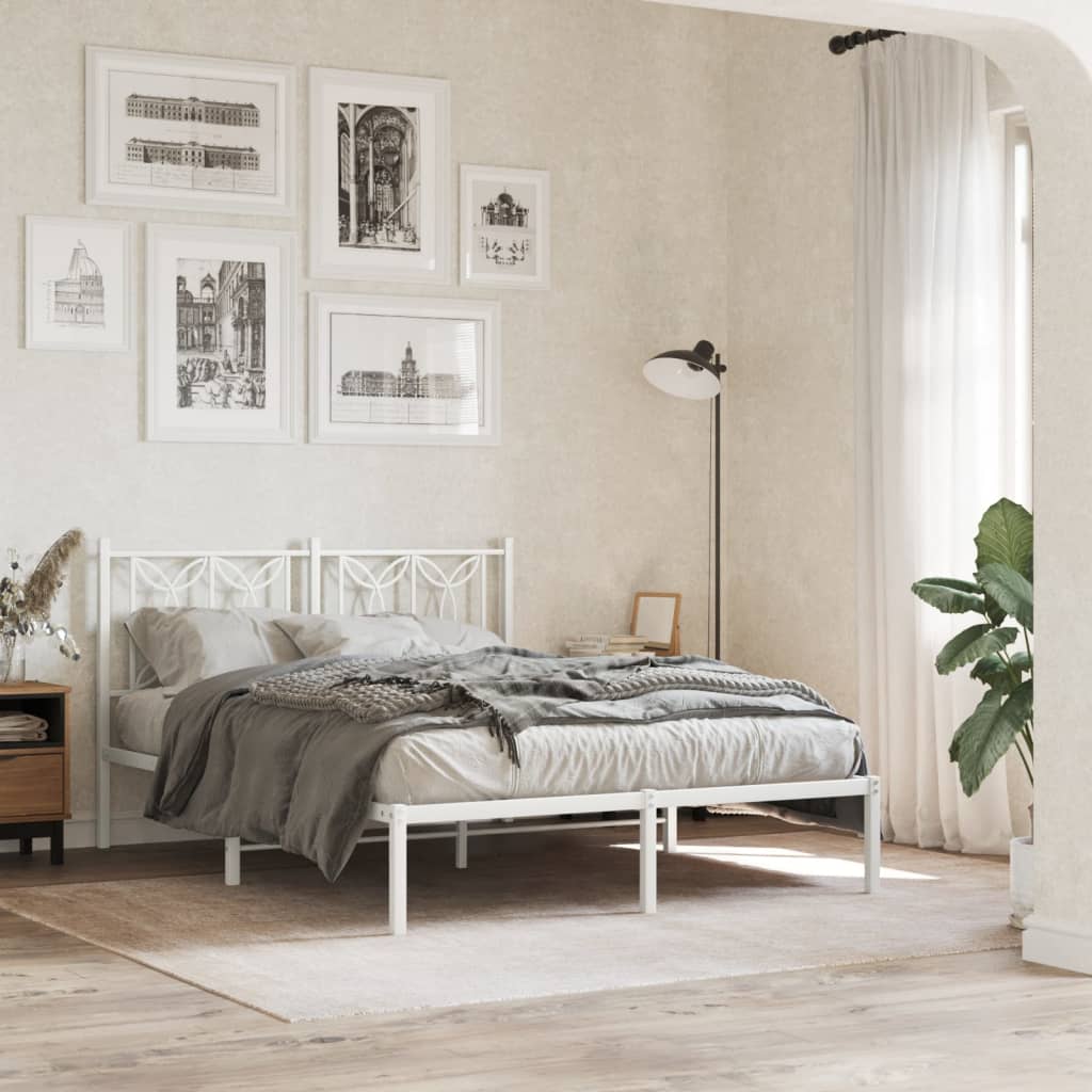 Tête de lit métal blanc 140 cm Têtes et pieds de lit vidaXL   