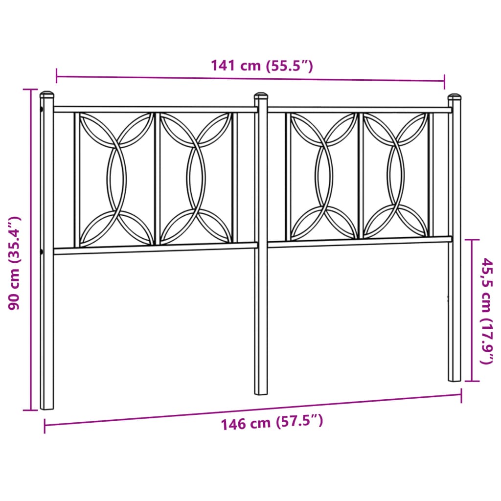 Tête de lit métal blanc 140 cm Têtes et pieds de lit vidaXL   