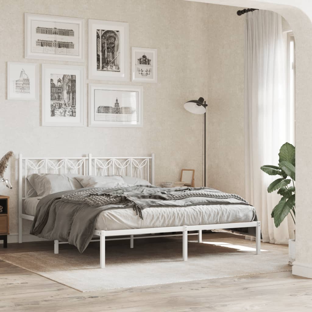 Tête de lit métal blanc 160 cm Têtes et pieds de lit vidaXL   