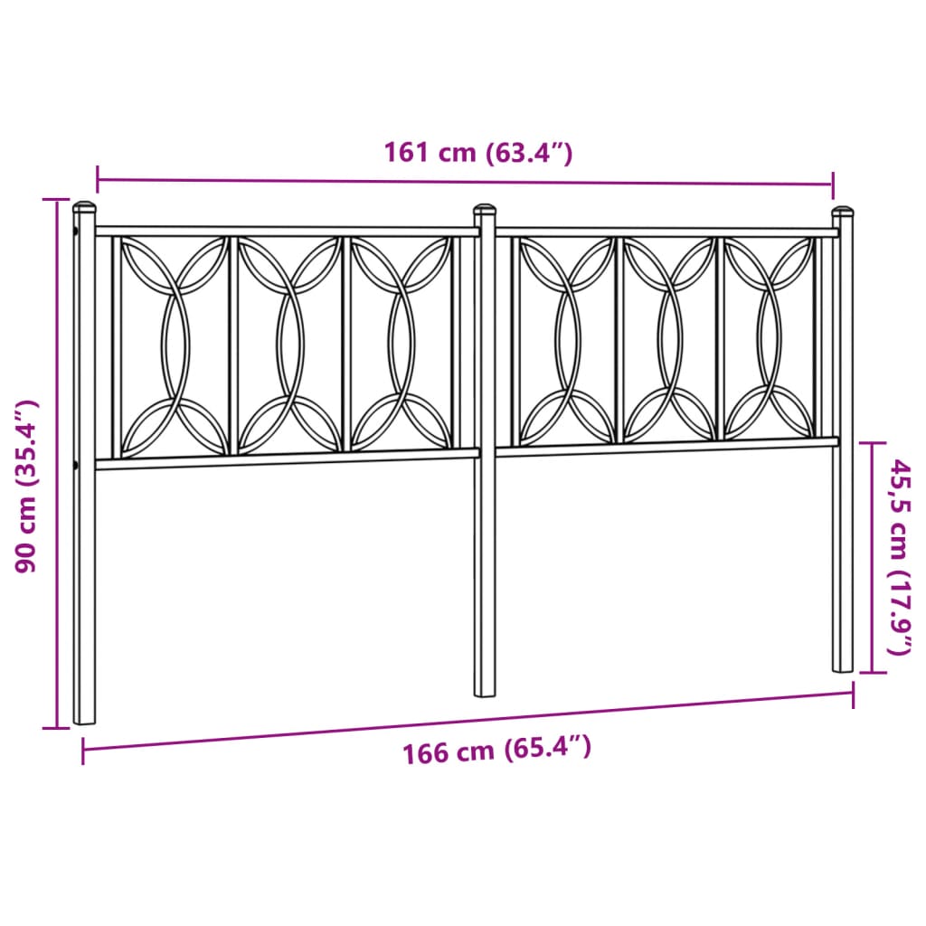 Tête de lit métal blanc 160 cm Têtes et pieds de lit vidaXL   