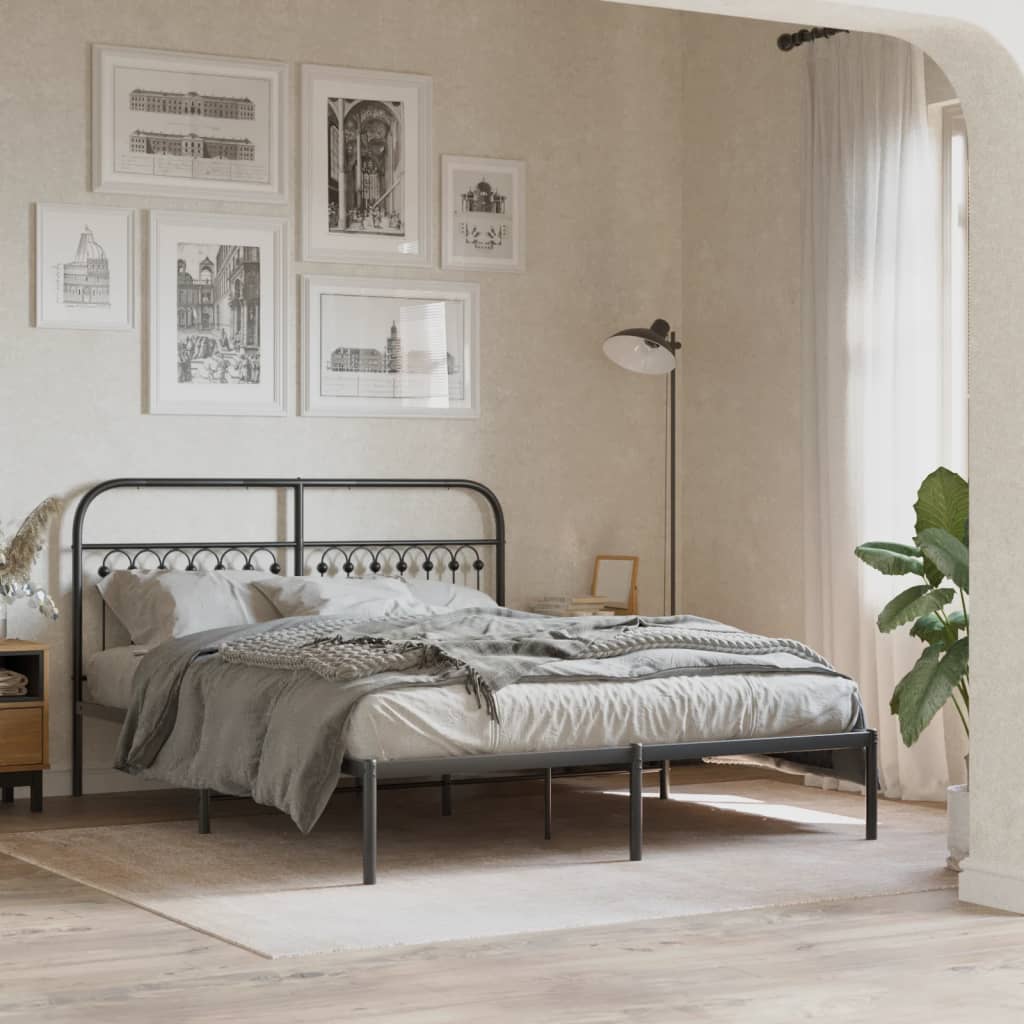 Tête de lit métal noir 150 cm Têtes et pieds de lit vidaXL   