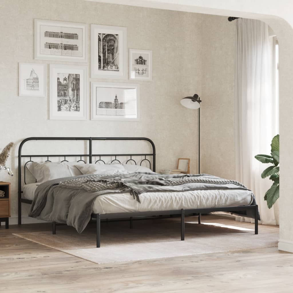 Tête de lit métal noir 183 cm Têtes et pieds de lit vidaXL   