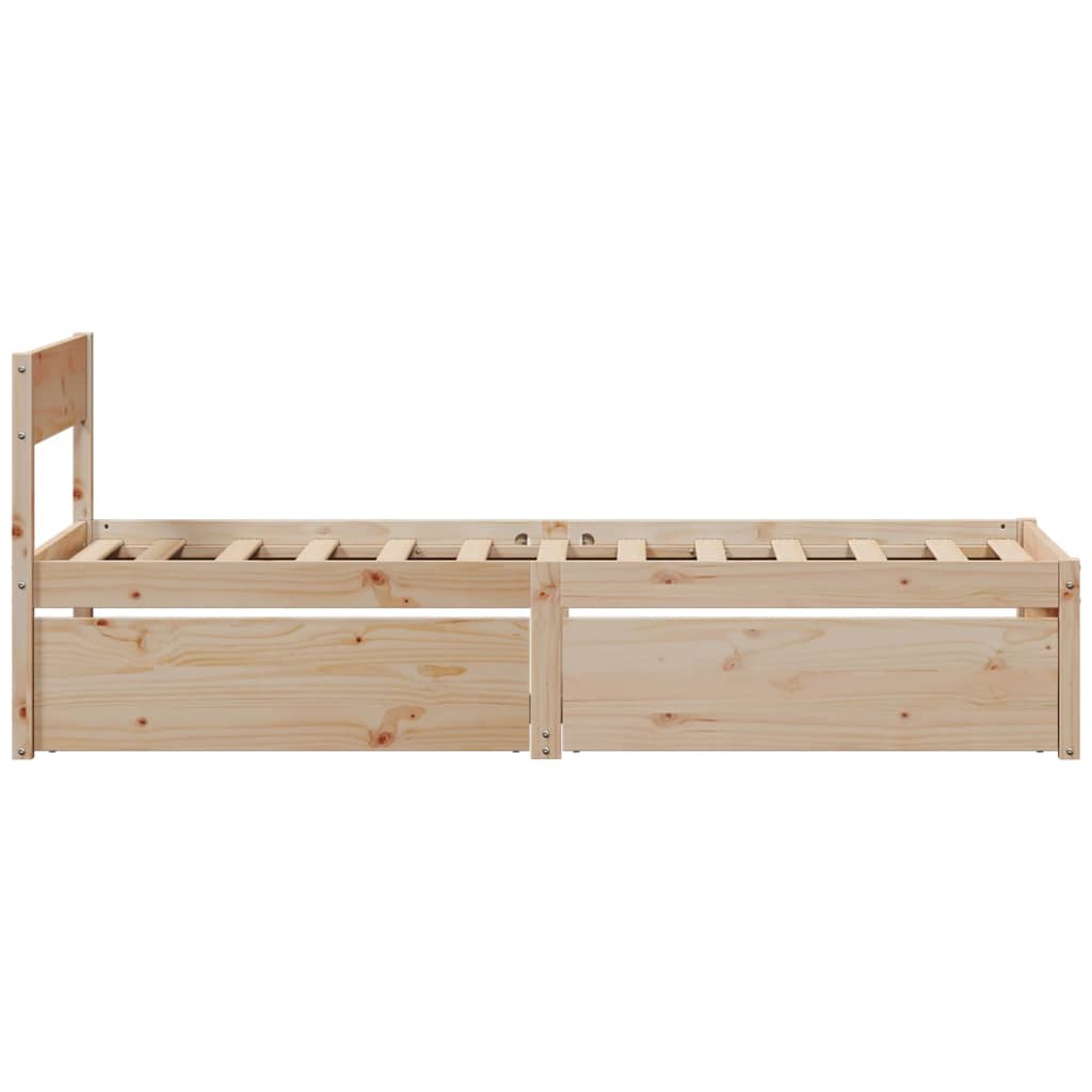 Cadre de lit avec tiroirs 75x190 cm bois de pin massif Lits & cadres de lit vidaXL   