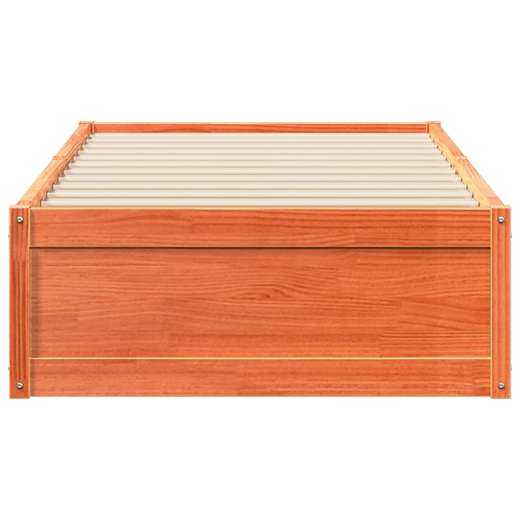 Cadre de lit cire marron 90x200 cm bois de pin massif Lits & cadres de lit vidaXL   