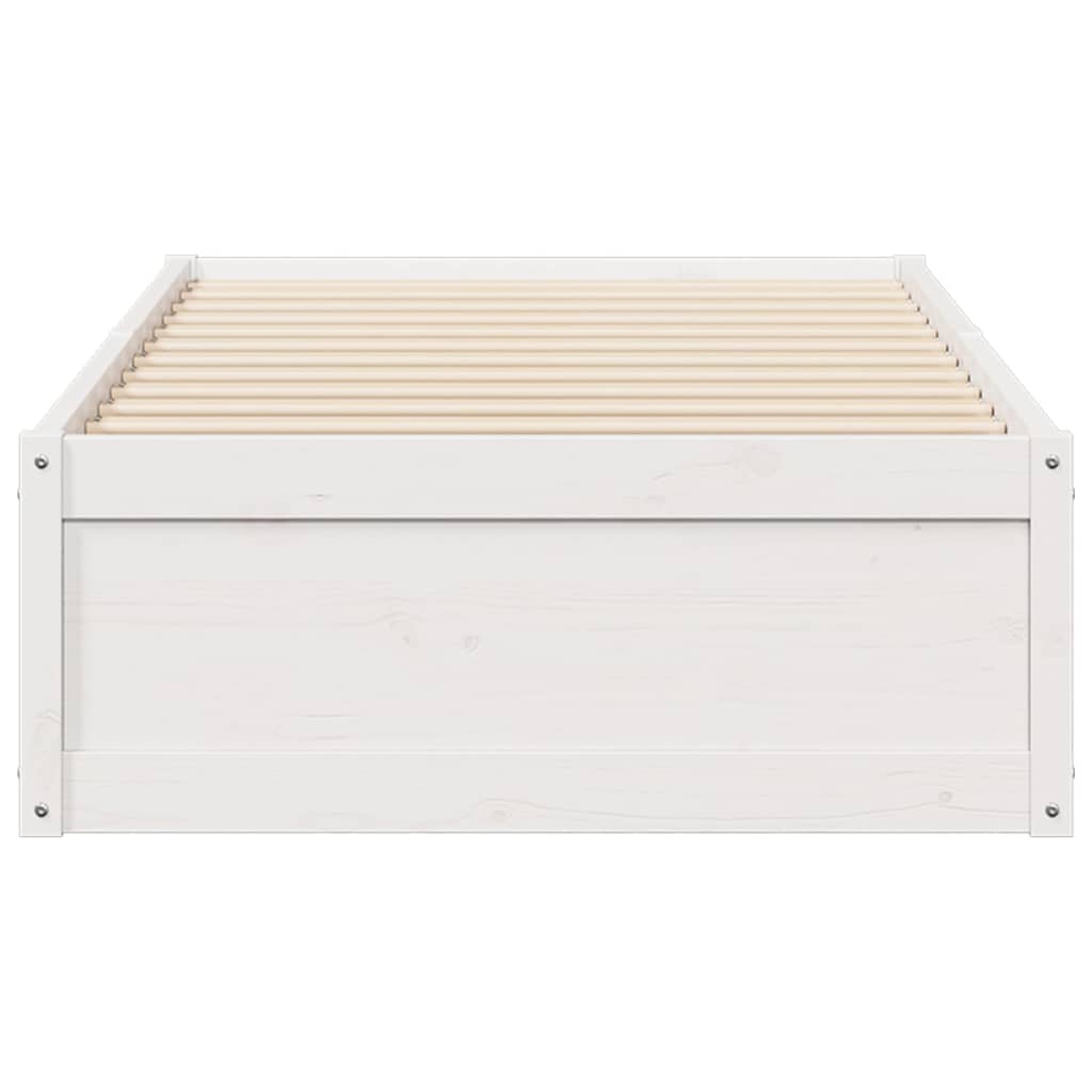 Cadre de lit Blanc 90x190 cm Bois de pin massif Lits & cadres de lit vidaXL   