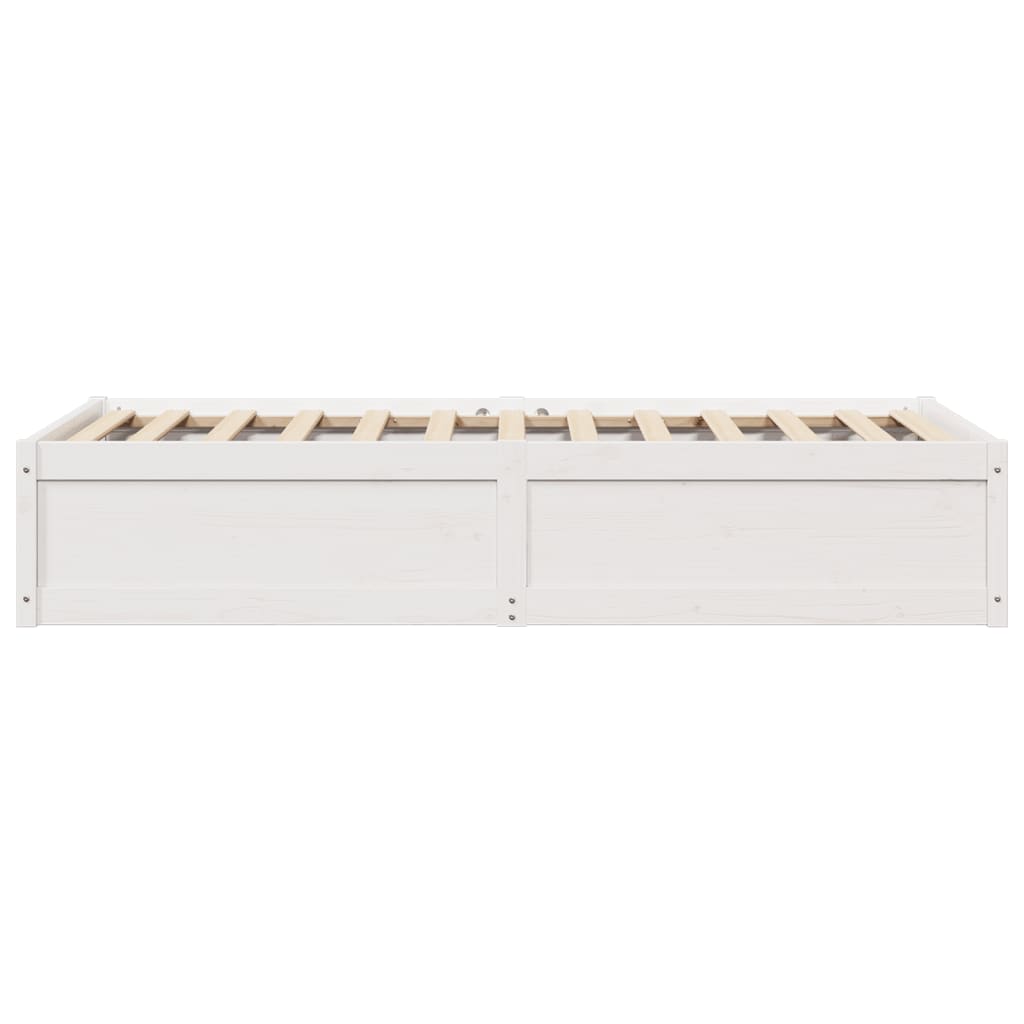 Cadre de lit Blanc 90x190 cm Bois de pin massif Lits & cadres de lit vidaXL   