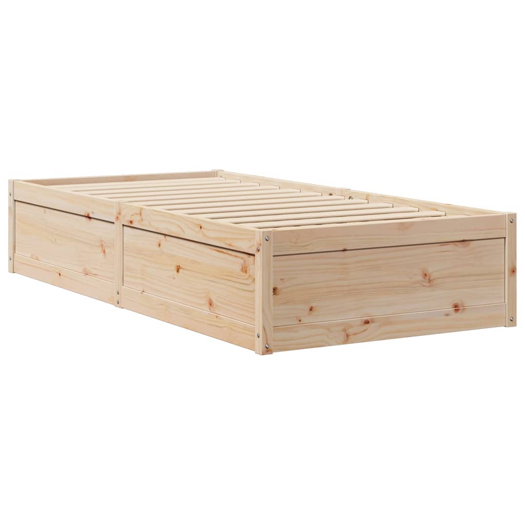 Cadre de lit 75x190 cm Bois de pin massif Lits & cadres de lit vidaXL   