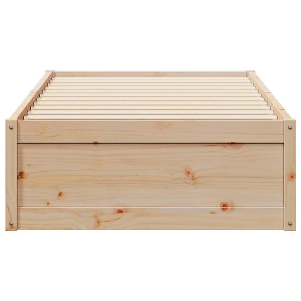 Cadre de lit 75x190 cm Bois de pin massif Lits & cadres de lit vidaXL   