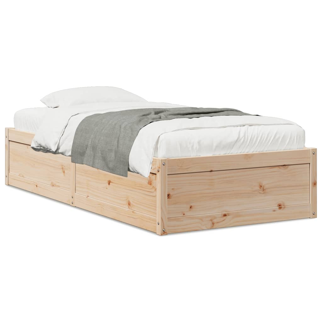 Cadre de lit 75x190 cm Bois de pin massif Lits & cadres de lit vidaXL   