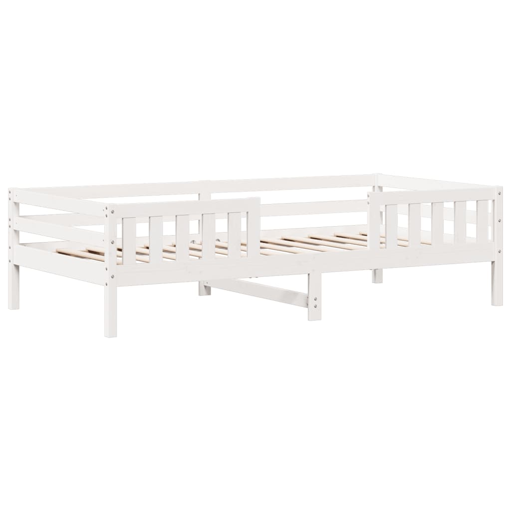 Cadre de lit blanc 100x200 cm bois de pin massif Lits & cadres de lit vidaXL   