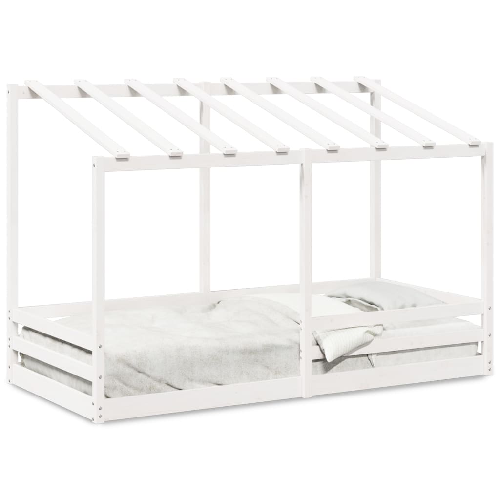 Lit pour enfants avec toit blanc 90x200 cm bois massif de pin Lits & cadres de lit vidaXL   