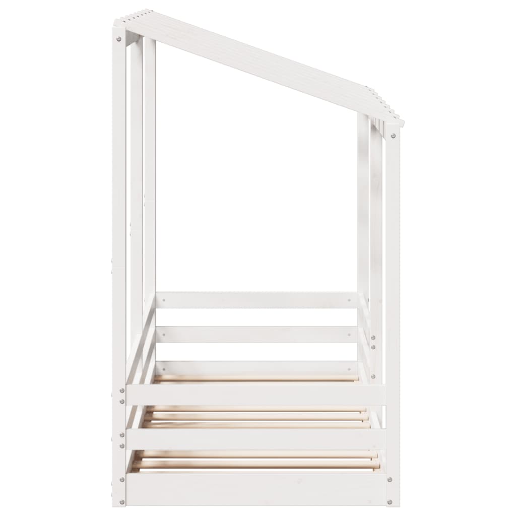 Lit pour enfants avec toit blanc 90x190 cm bois massif de pin Lits & cadres de lit vidaXL   