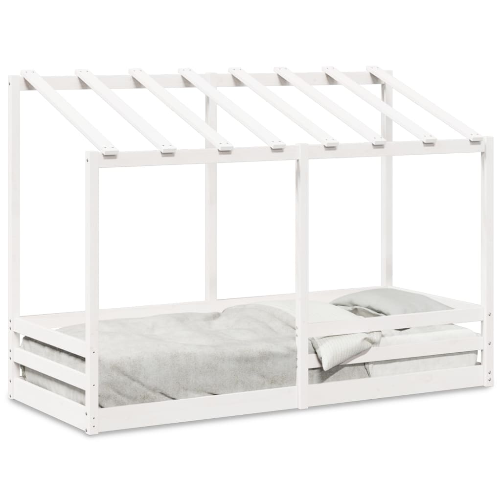 Lit pour enfants avec toit blanc 90x190 cm bois massif de pin Lits & cadres de lit vidaXL   