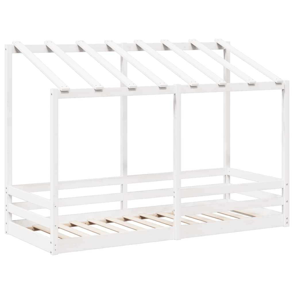 Lit pour enfants avec toit blanc 75x190 cm bois massif de pin Lits & cadres de lit vidaXL   