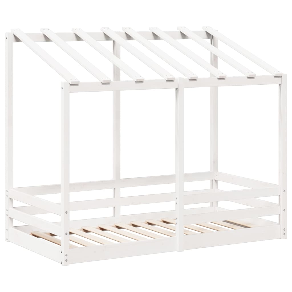 Lit pour enfants avec toit blanc 80x160 cm bois massif de pin Lits & cadres de lit vidaXL   