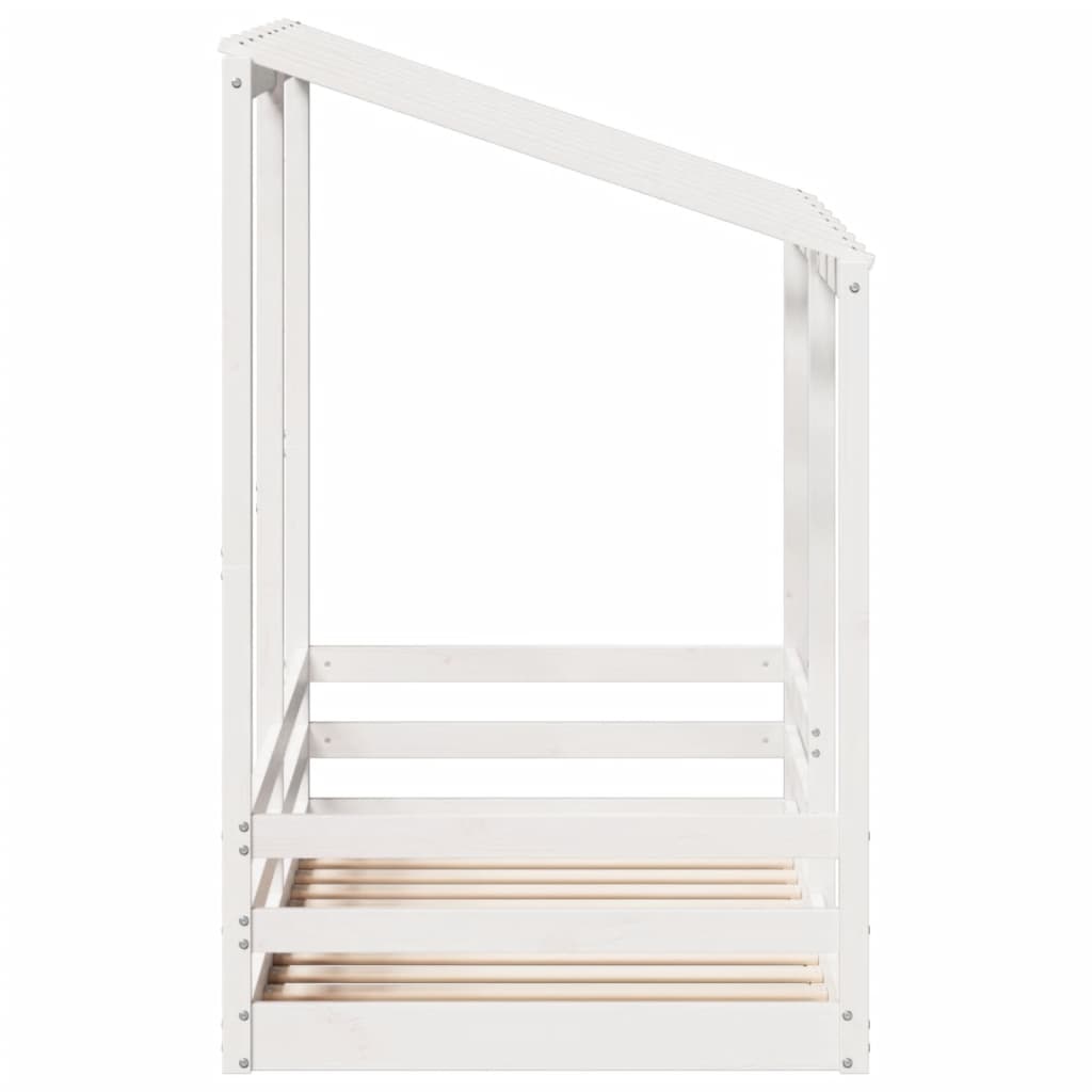 Lit pour enfants avec toit blanc 80x160 cm bois massif de pin Lits & cadres de lit vidaXL   