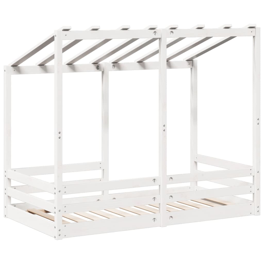 Lit pour enfants avec toit blanc 80x160 cm bois massif de pin Lits & cadres de lit vidaXL   