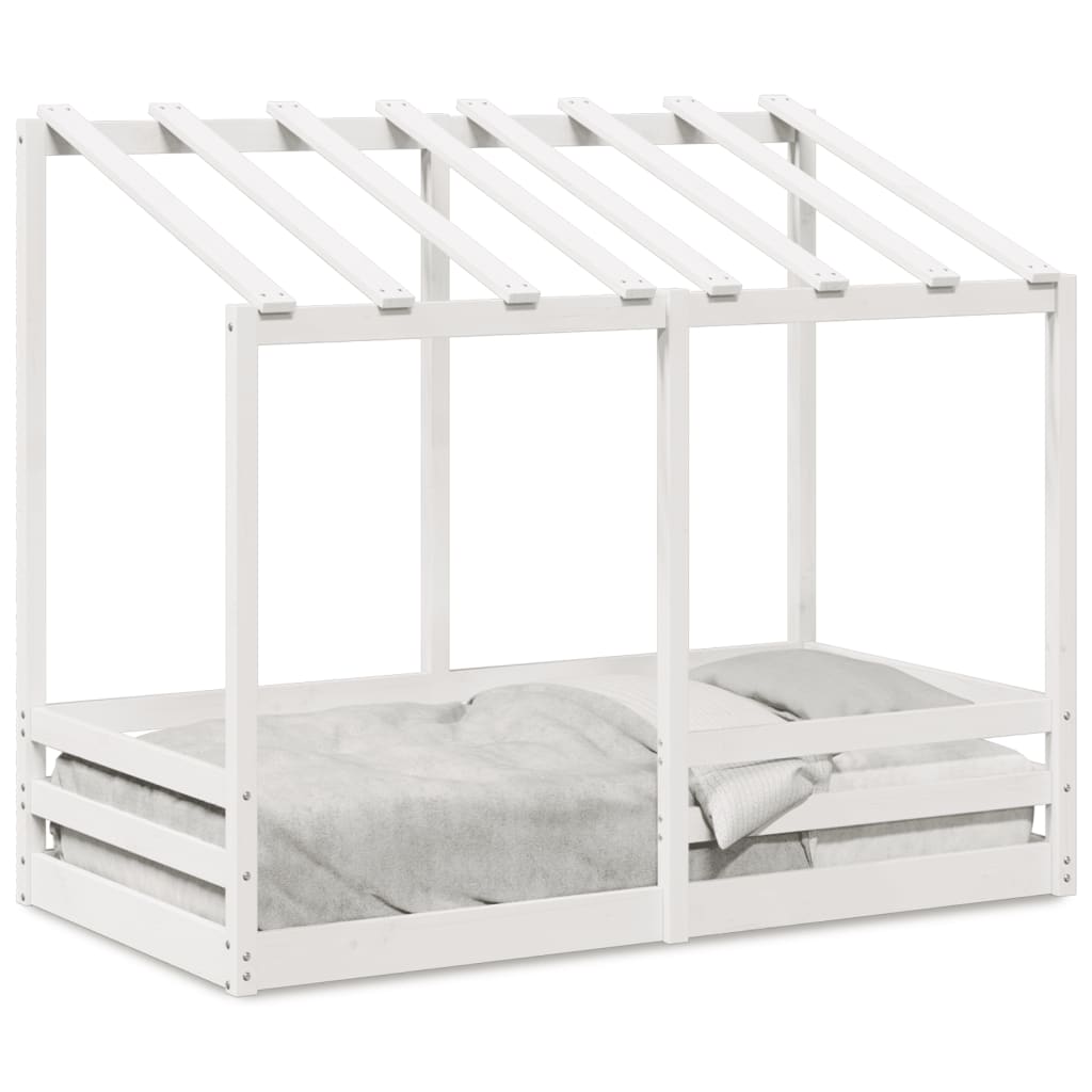 Lit pour enfants avec toit blanc 80x160 cm bois massif de pin Lits & cadres de lit vidaXL   