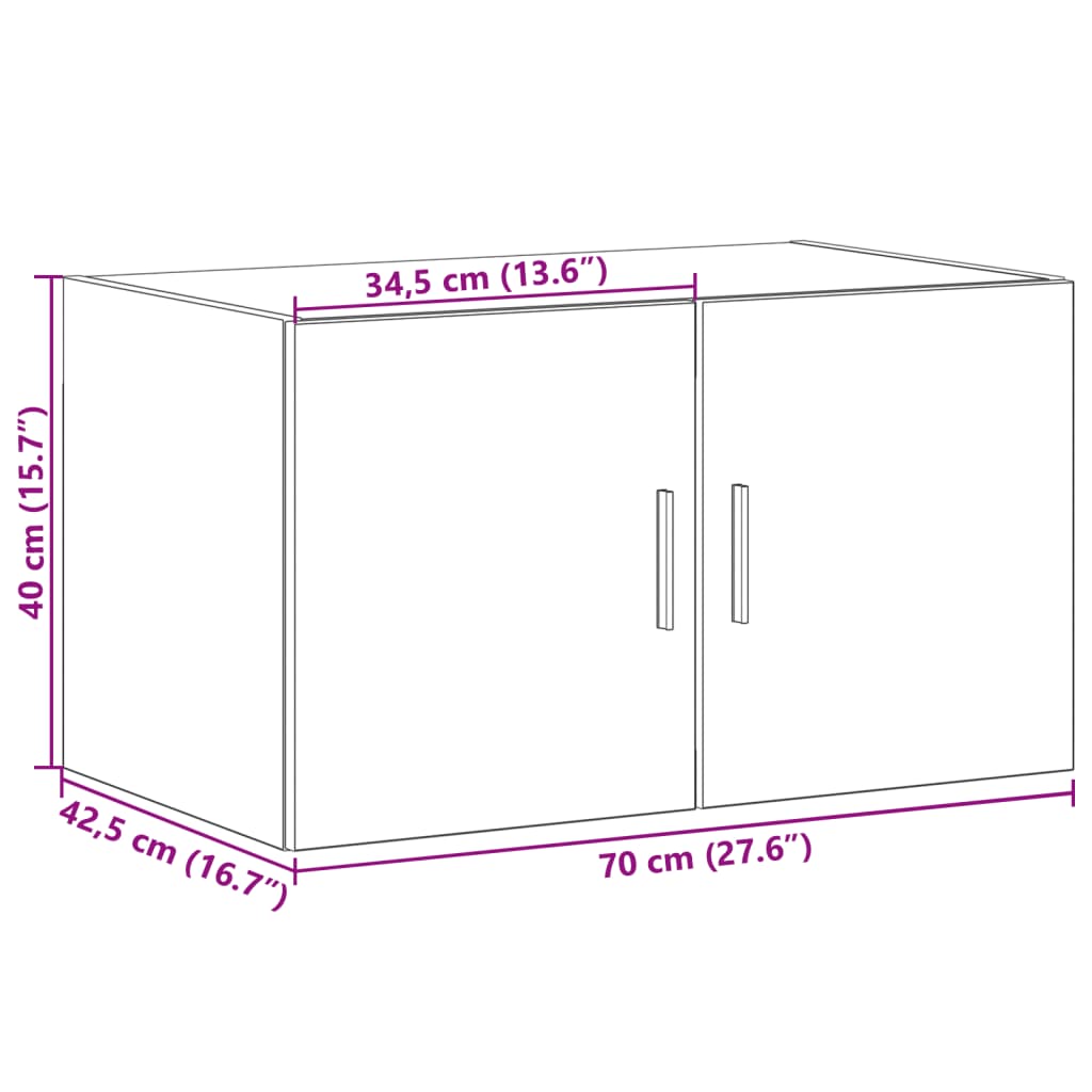 Image Armoire murale gris béton 70x42,5x40 cm bois d'ingénierie | Xios Store SNC vidaXL Xios Store SNC