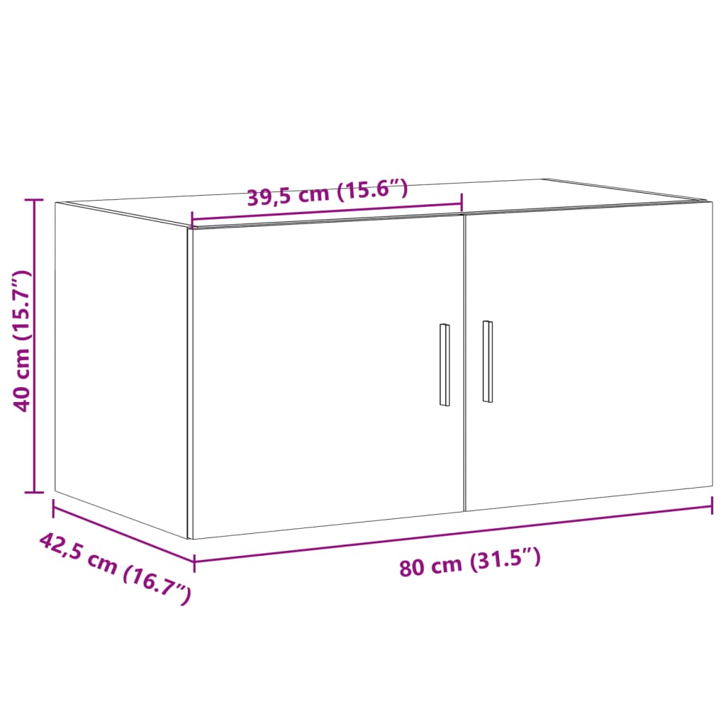 Image Armoire murale blanc 80x42,5x40 cm bois d'ingénierie | Xios Store SNC vidaXL Xios Store SNC