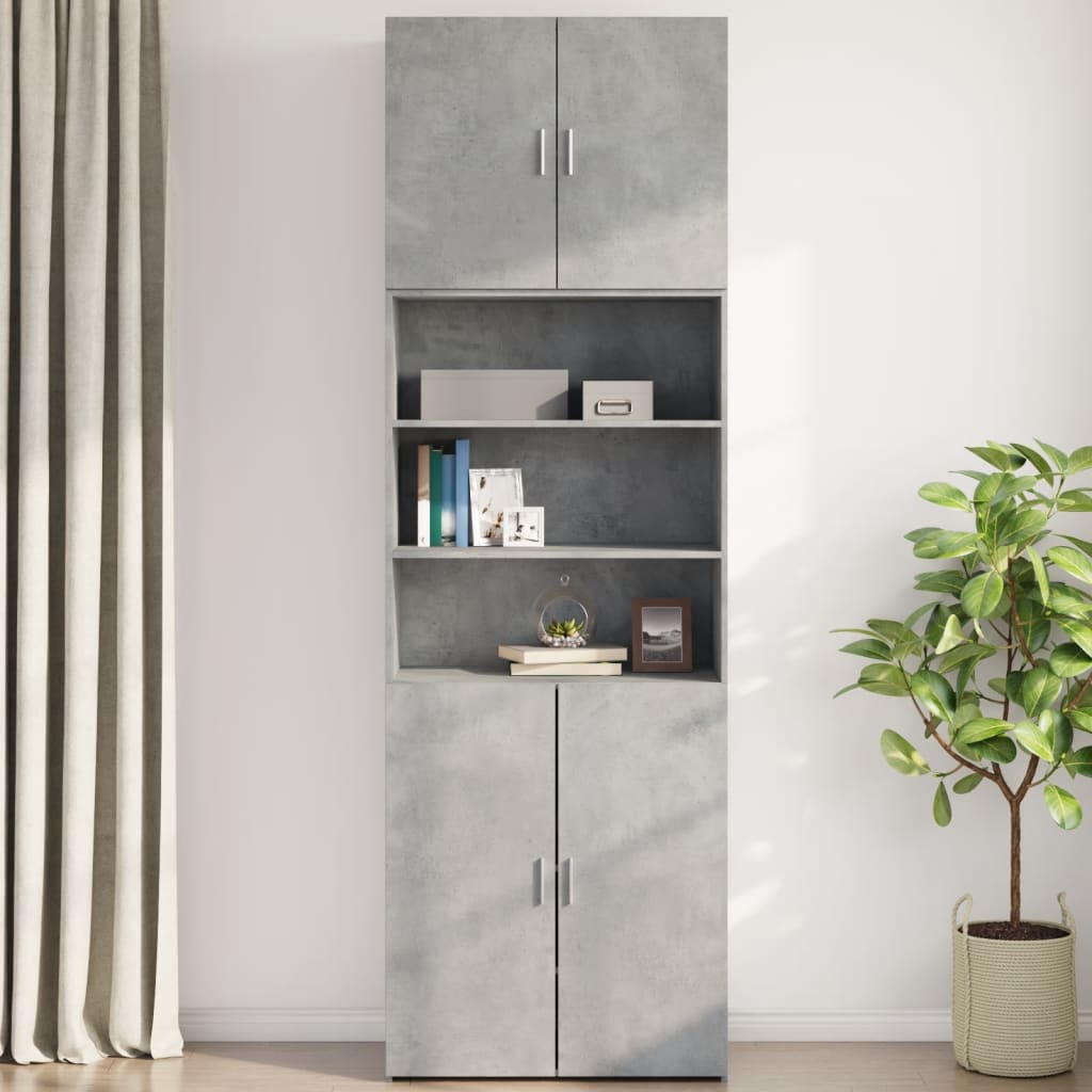 Image Armoire murale gris béton 80x42,5x64 cm bois d'ingénierie | Xios Store SNC vidaXL Xios Store SNC