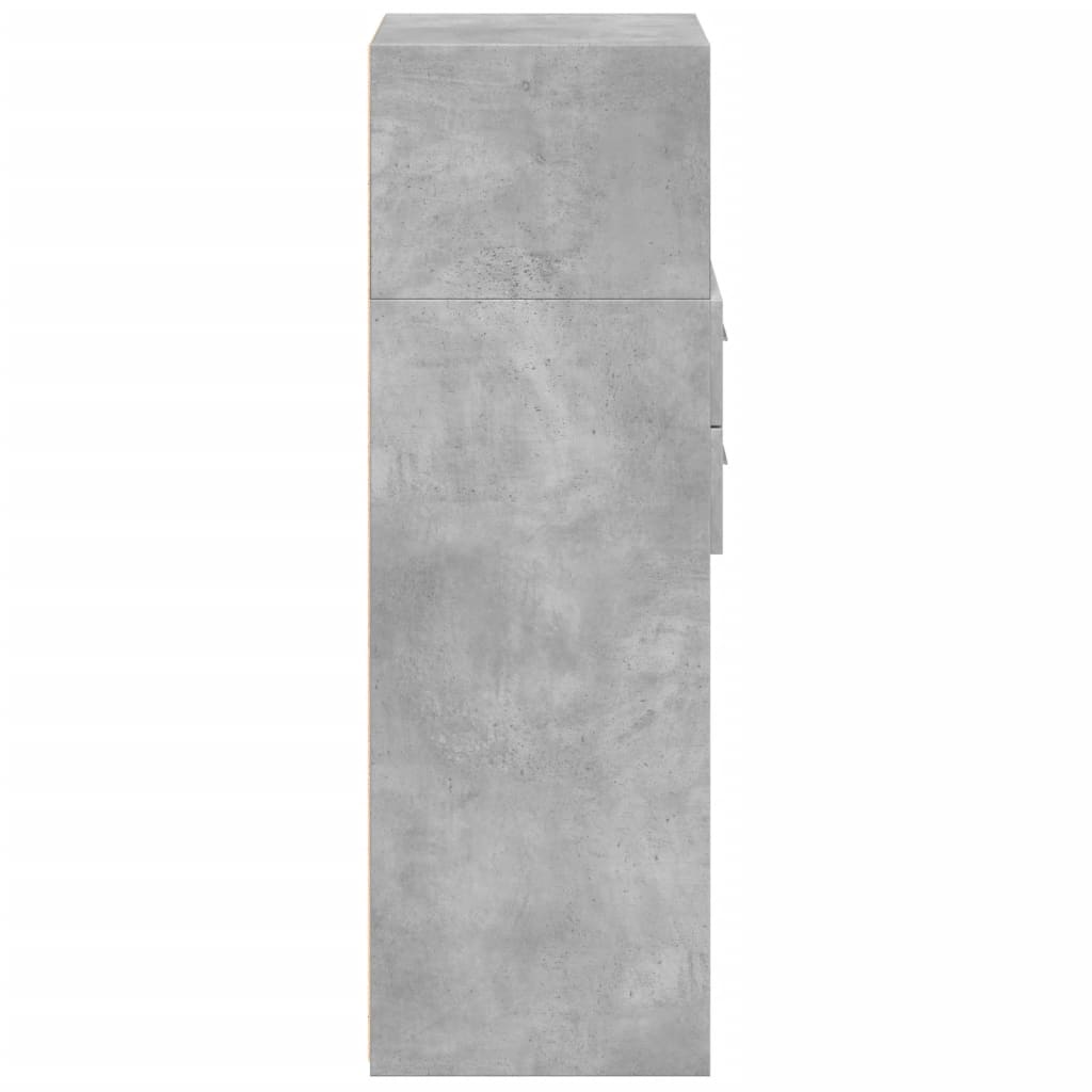 Image Buffet haut gris béton 45x42,5x124 cm bois d'ingénierie | Xios Store SNC vidaXL Xios Store SNC