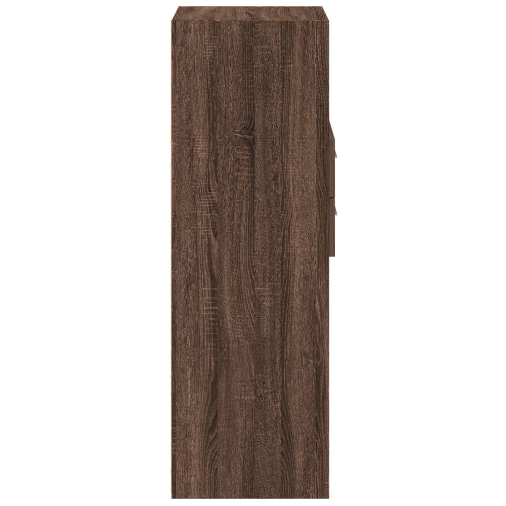 Image Buffet haut chêne marron 45x42,5x124 cm bois d'ingénierie | Xios Store SNC vidaXL Xios Store SNC