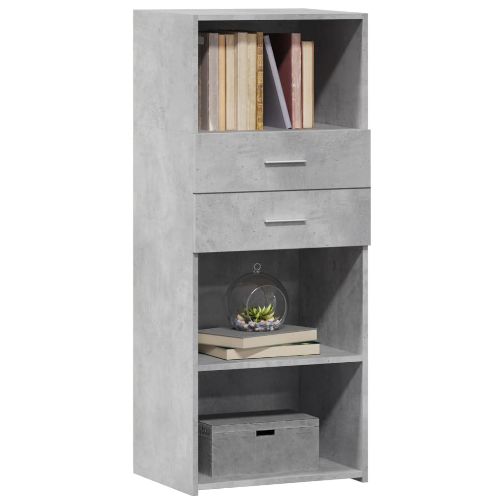 Image Buffet haut gris béton 50x42,5x124 cm bois d'ingénierie | Xios Store SNC vidaXL Xios Store SNC