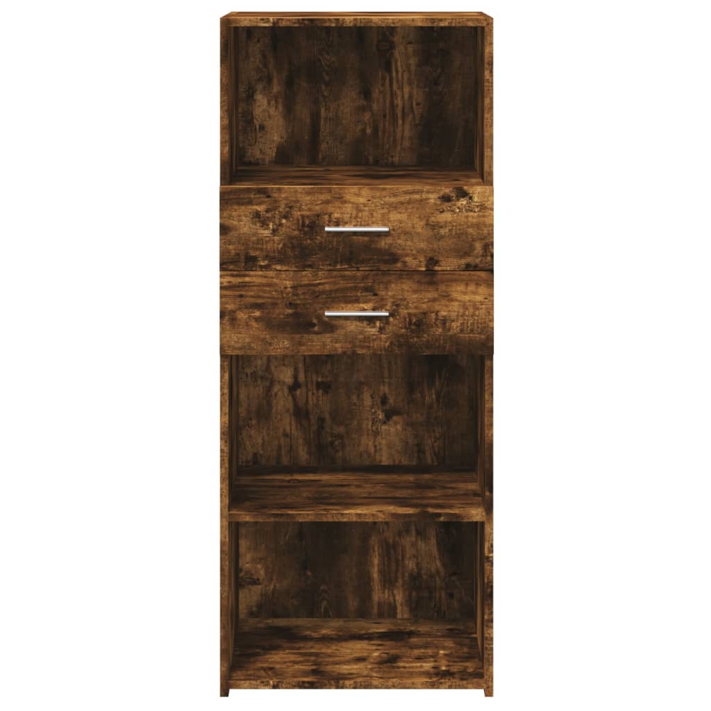 Image Buffet haut chêne fumé 50x42,5x124 cm bois d'ingénierie | Xios Store SNC vidaXL Xios Store SNC