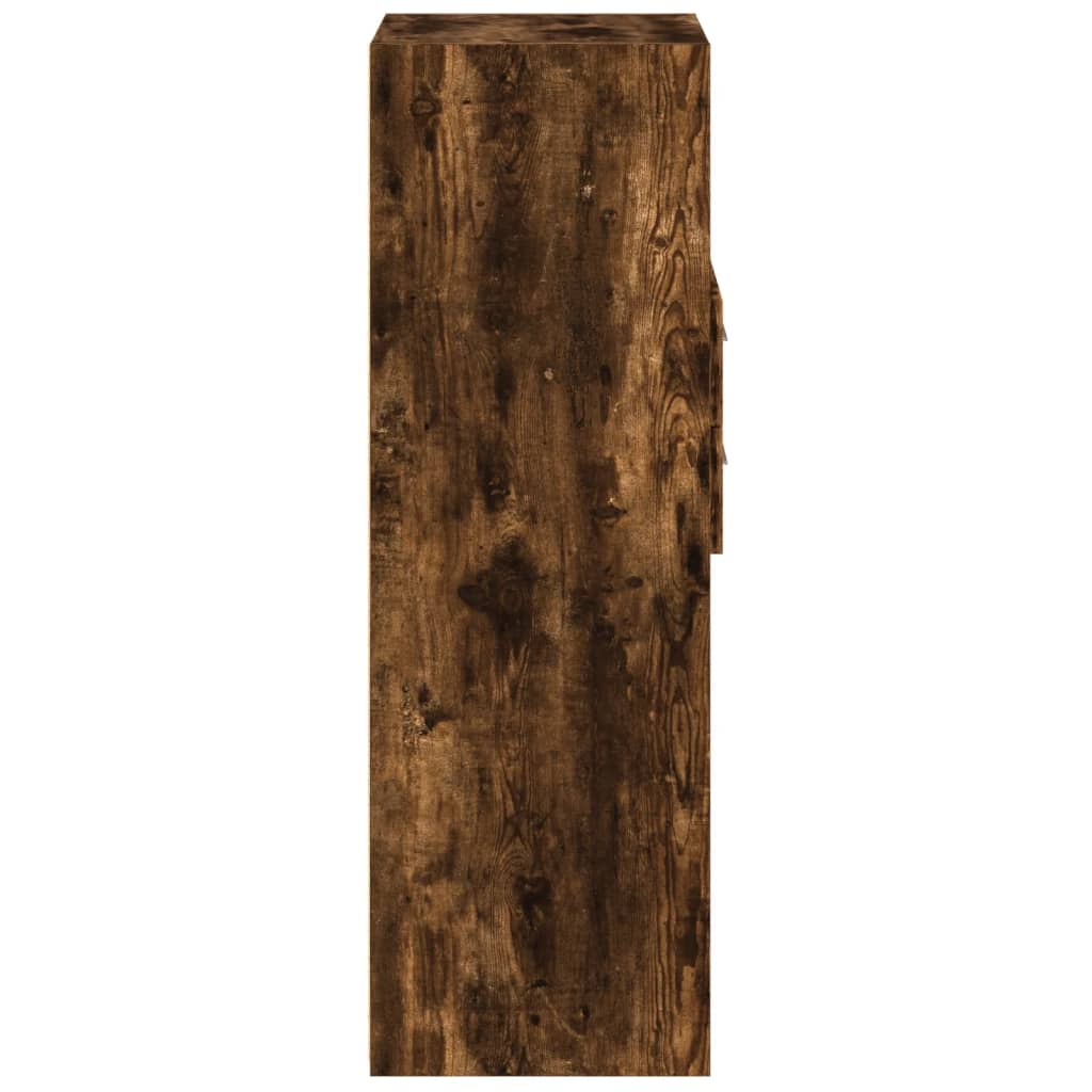 Image Buffet haut chêne fumé 50x42,5x124 cm bois d'ingénierie | Xios Store SNC vidaXL Xios Store SNC