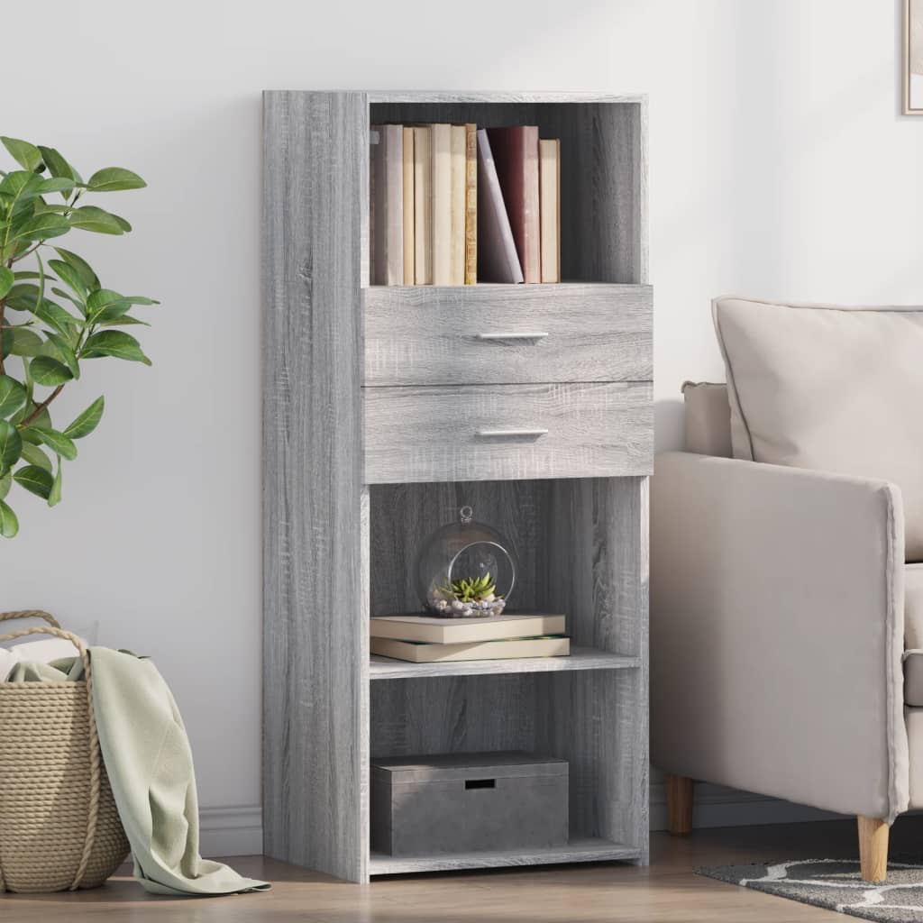 Image Buffet haut sonoma gris 50x42,5x124 cm bois d'ingénierie | Xios Store SNC vidaXL Xios Store SNC