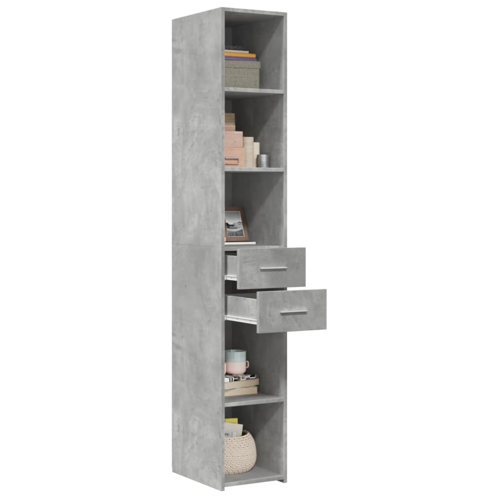 Image Buffet haut gris béton 30x42,5x185 cm bois d'ingénierie | Xios Store SNC vidaXL Xios Store SNC