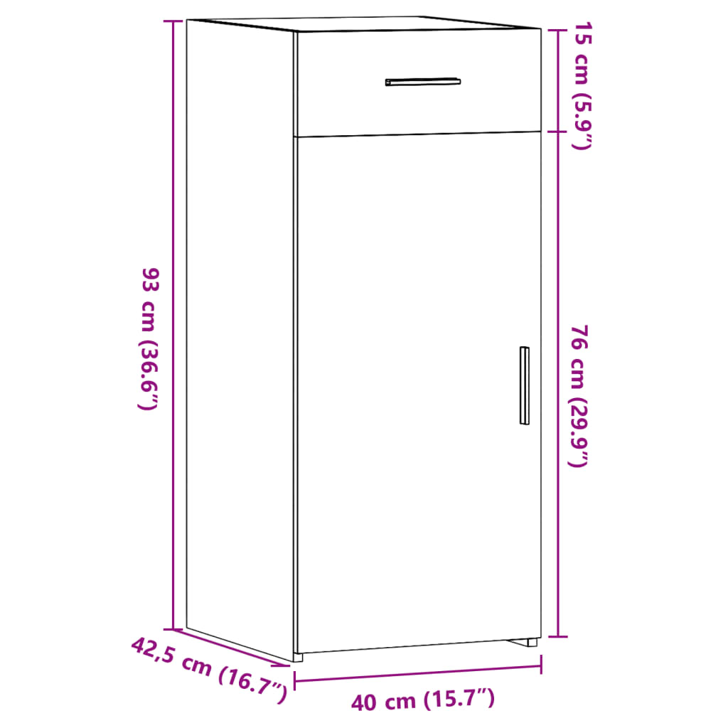 Image Buffet blanc 40x42,5x93 cm bois d'ingénierie | Xios Store SNC vidaXL Xios Store SNC