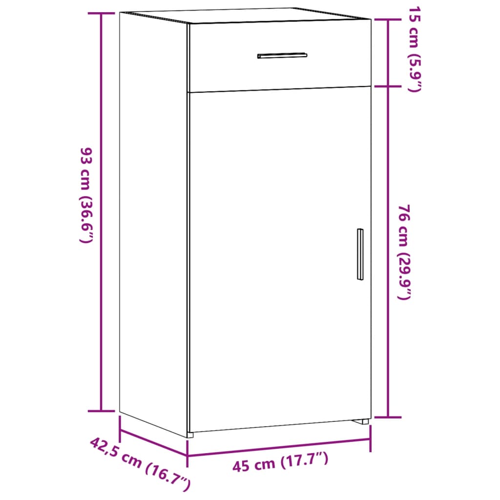 Image Buffet gris béton 45x42,5x93 cm bois d'ingénierie | Xios Store SNC vidaXL Xios Store SNC