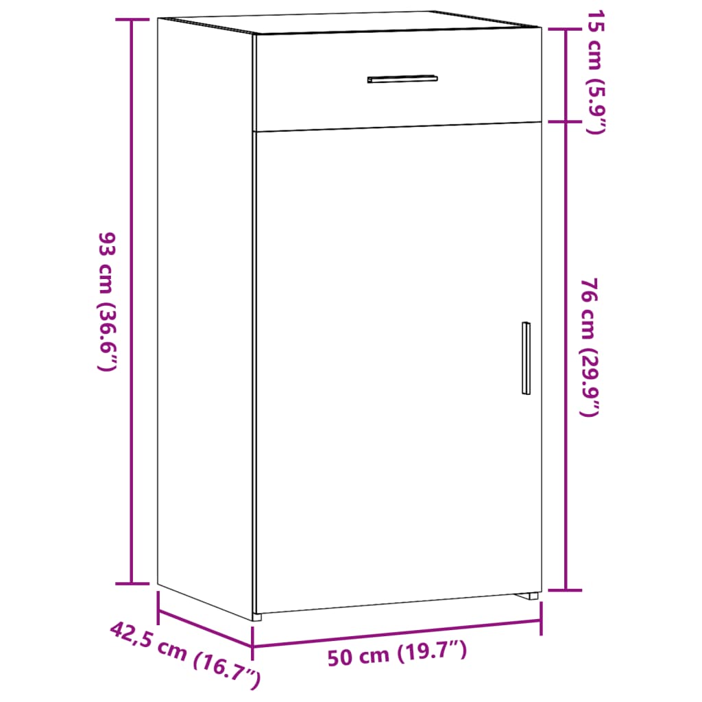 Image Buffet gris béton 50x42,5x93 cm bois d'ingénierie | Xios Store SNC vidaXL Xios Store SNC