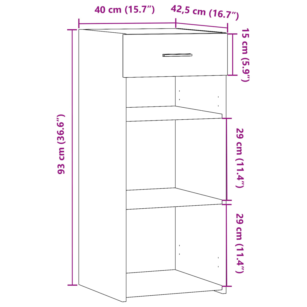 Image Buffet blanc 40x42,5x93 cm bois d'ingénierie | Xios Store SNC vidaXL Xios Store SNC