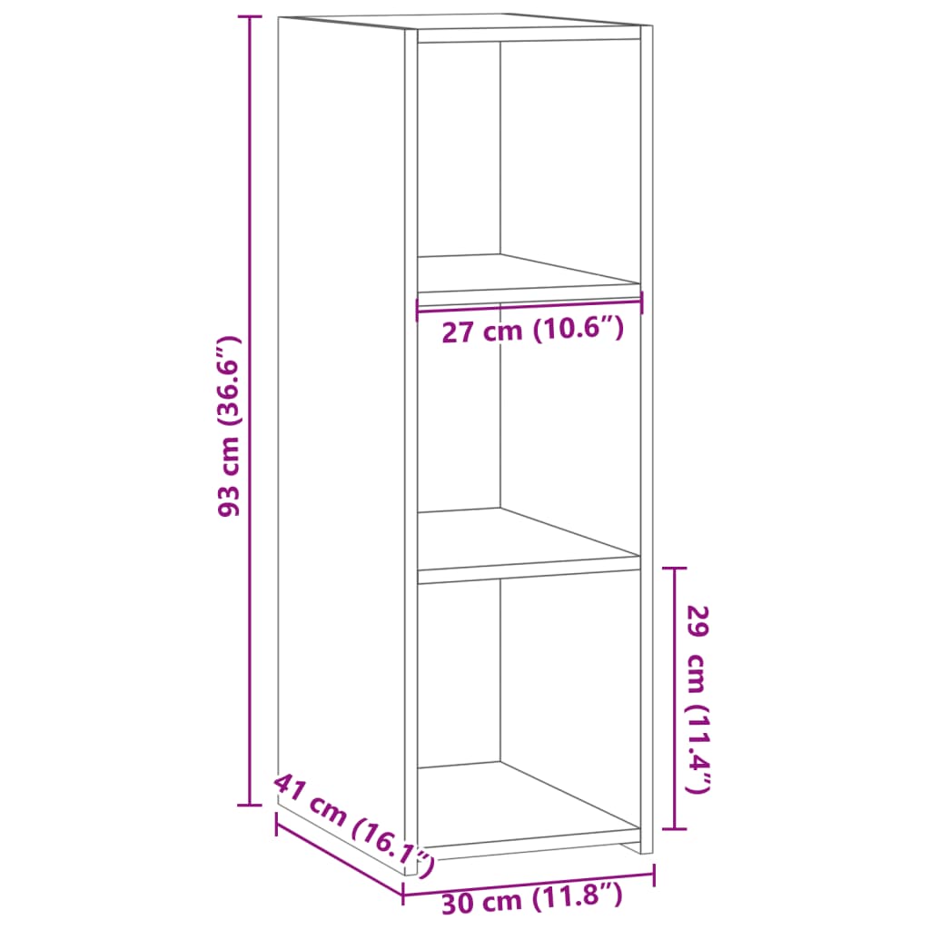 Image Buffet chêne sonoma 30x41x93 cm bois d'ingénierie | Xios Store SNC vidaXL Xios Store SNC