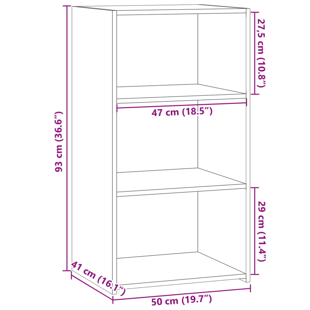 Image Buffet sonoma gris 50x41x93 cm bois d'ingénierie | Xios Store SNC vidaXL Xios Store SNC