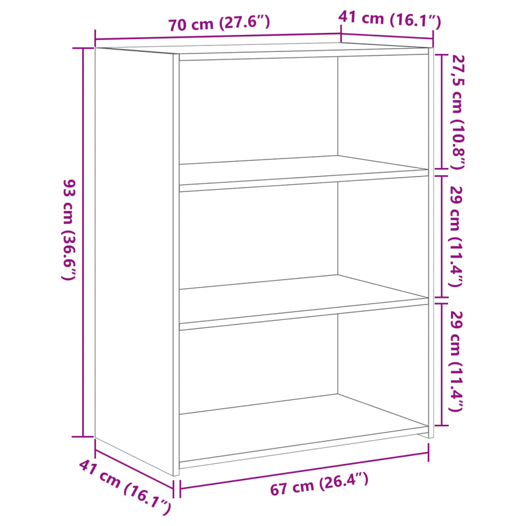 Image Buffet chêne sonoma 70x41x93 cm bois d'ingénierie | Xios Store SNC vidaXL Xios Store SNC