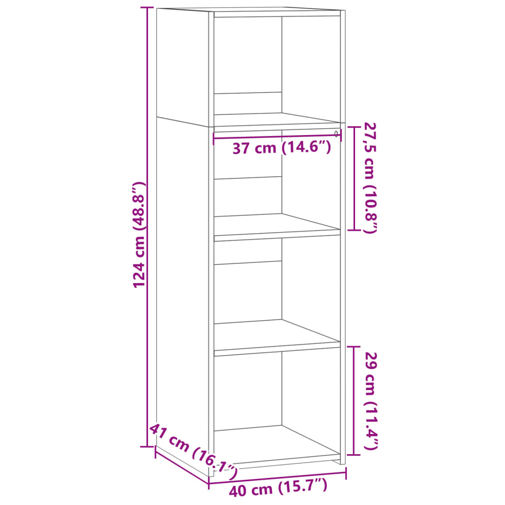 Buffet blanc 40x41x124 cm bois d'ingénierie, Xios Store SNC