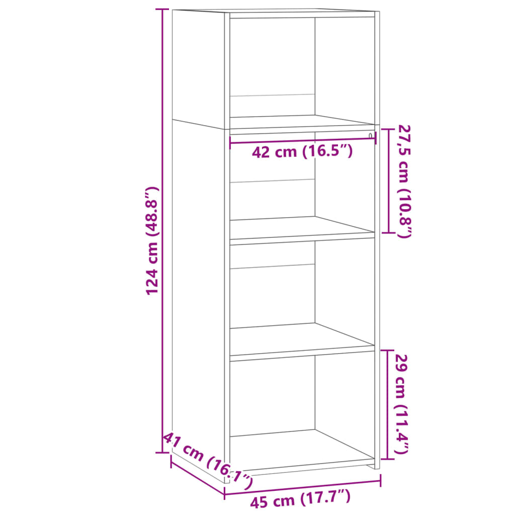 Image Buffet haut noir 45x41x124 cm bois d'ingénierie | Xios Store SNC vidaXL Xios Store SNC