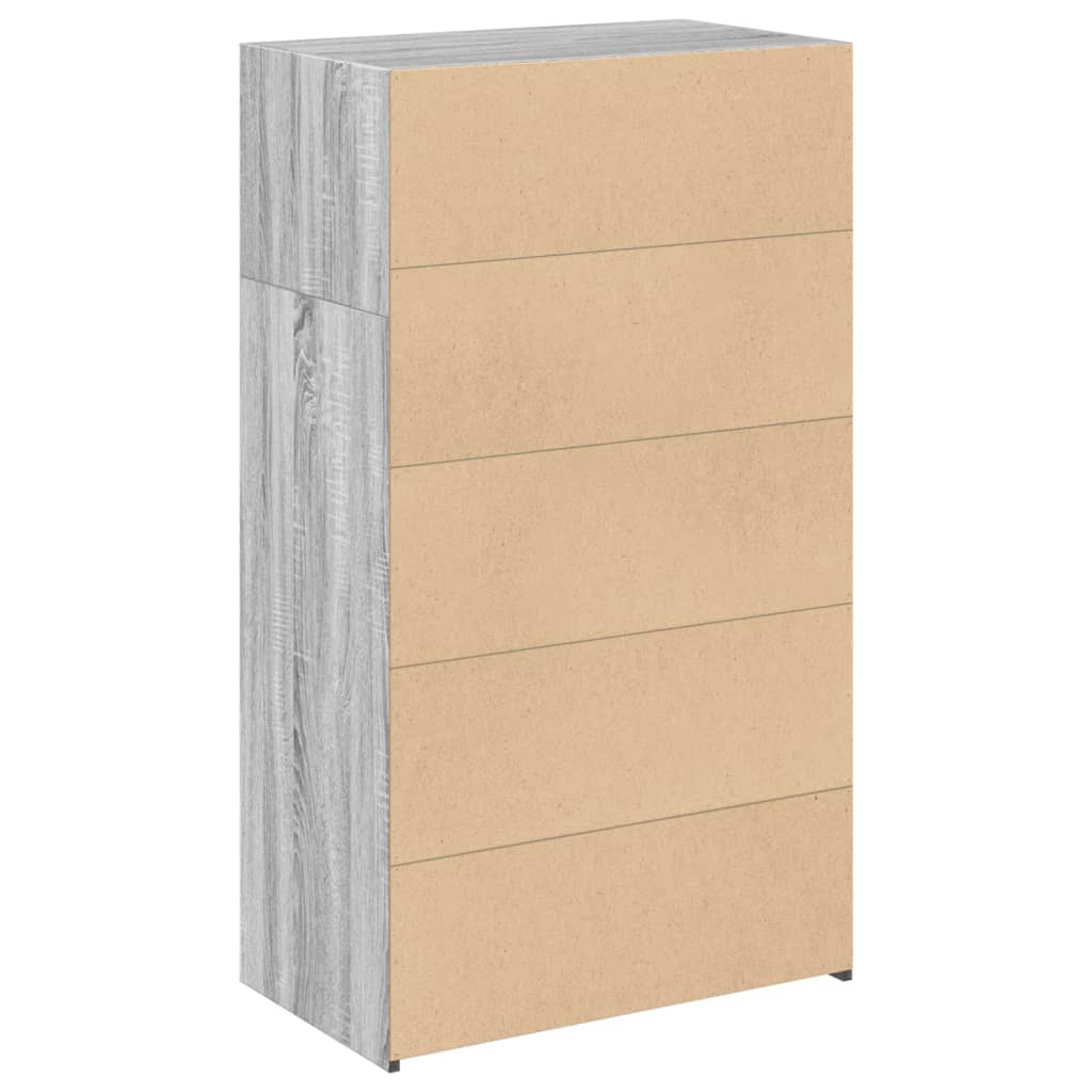 Image Buffet haut sonoma gris 70x41x124 cm bois d'ingénierie | Xios Store SNC vidaXL Xios Store SNC