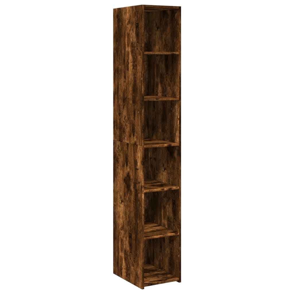 Buffet haut chêne fumé 30x41x185 cm bois d'ingénierie, Xios Store SNC