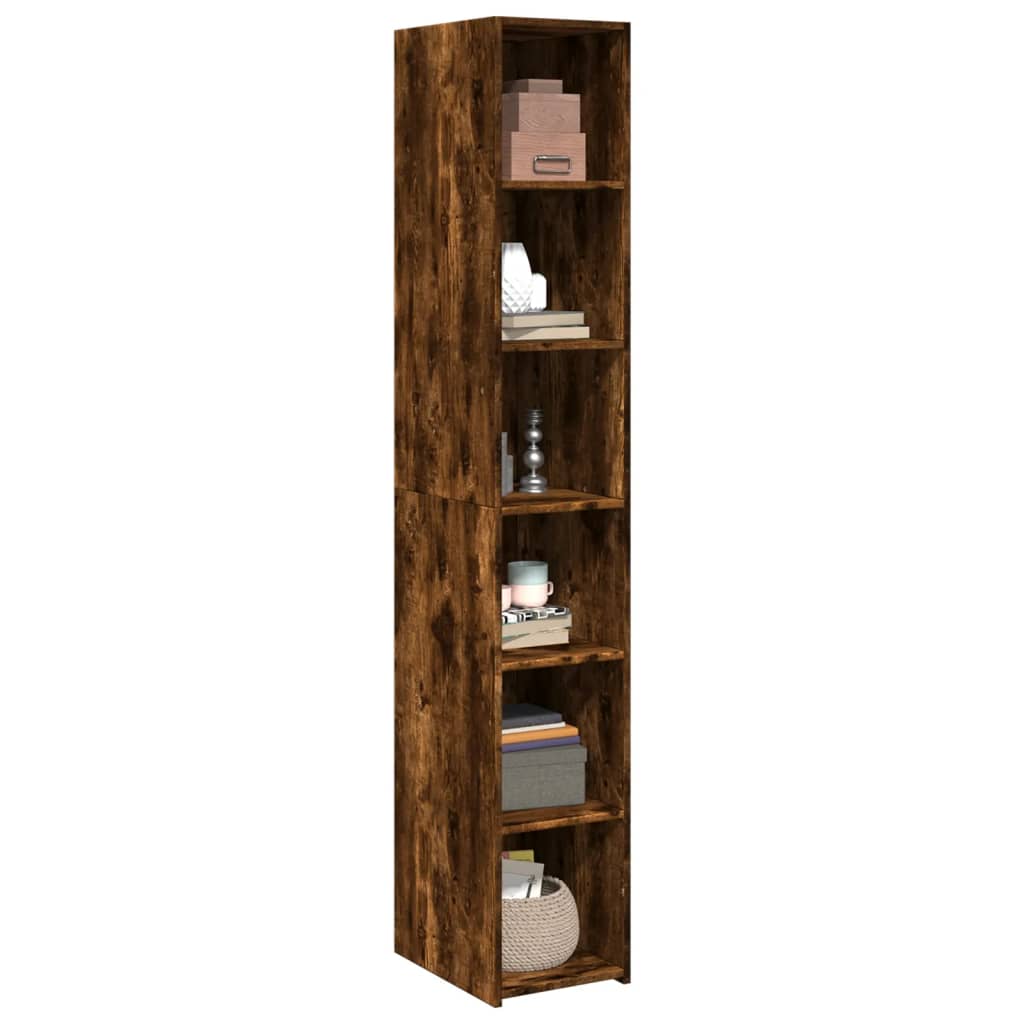 Buffet haut chêne fumé 30x41x185 cm bois d'ingénierie, Xios Store SNC