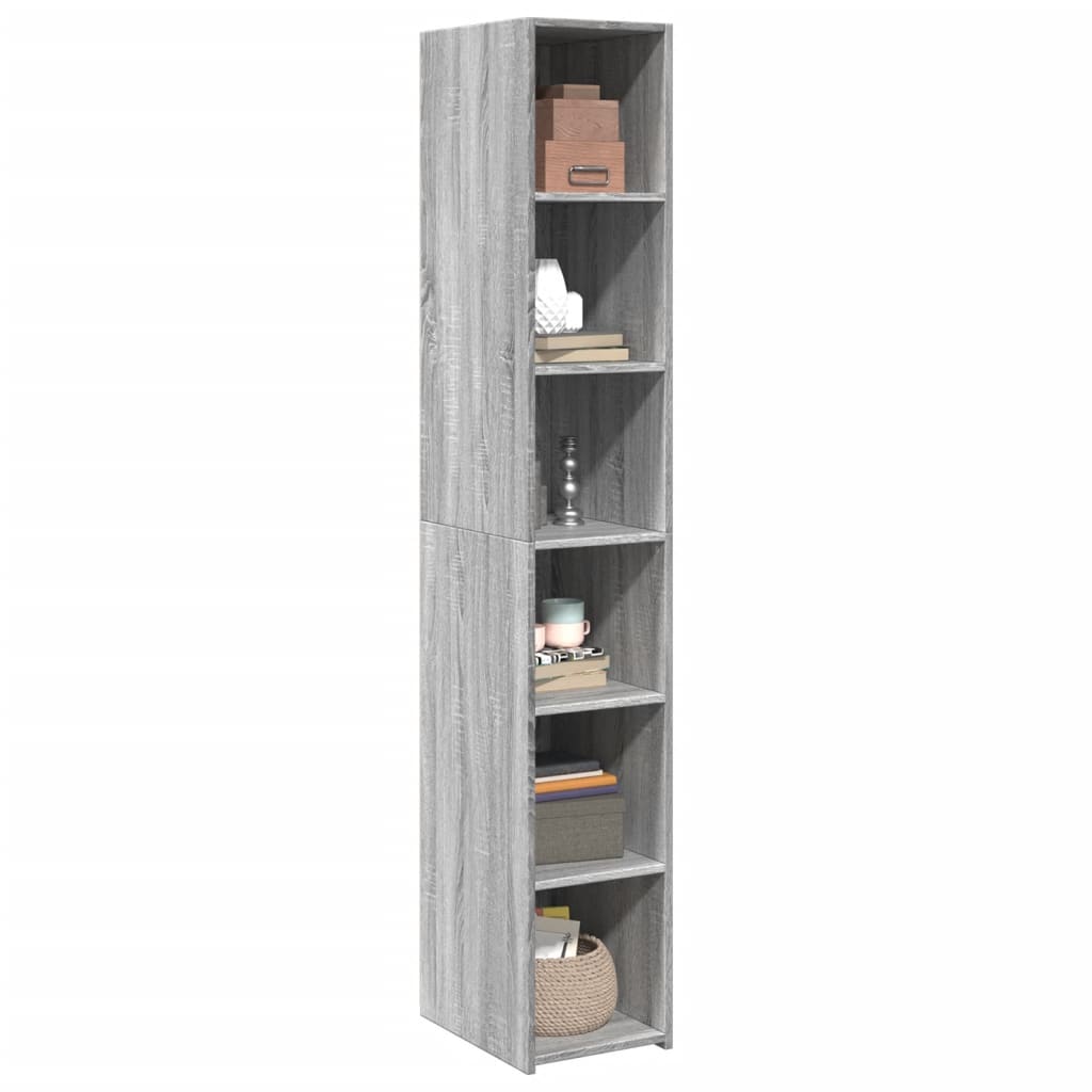 Buffet haut sonoma gris 30x41x185 cm bois d'ingénierie, Xios Store SNC