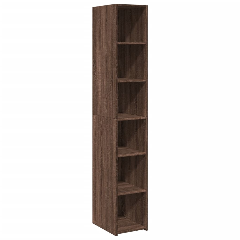 Buffet haut chêne marron 30x41x185 cm bois d'ingénierie, Xios Store SNC