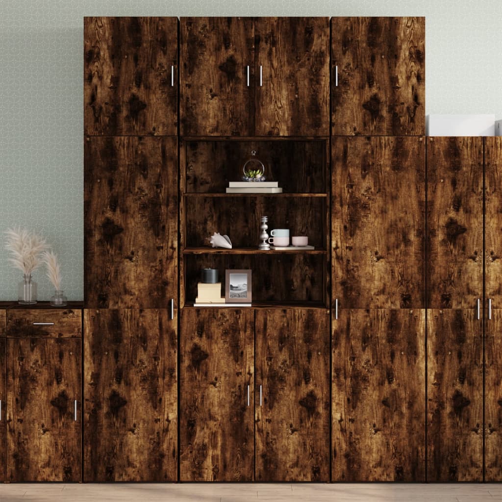 Image Buffet haut chêne fumé 80x42,5x249 cm bois d'ingénierie | Xios Store SNC vidaXL Xios Store SNC