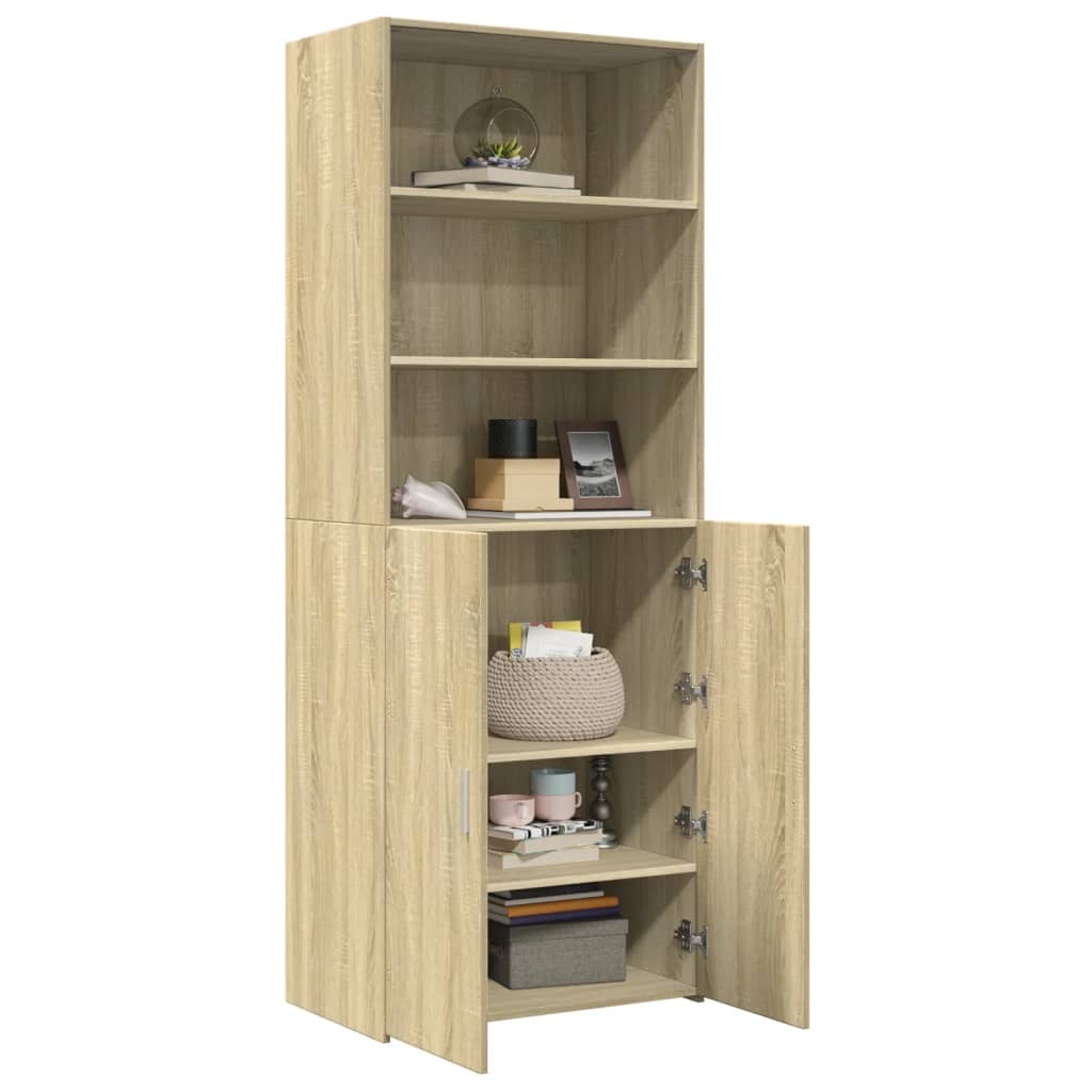 Image Buffet haut chêne sonoma 70x42,5x185 cm bois d'ingénierie | Xios Store SNC vidaXL Xios Store SNC